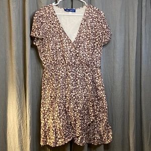 Faux wrap floral dress